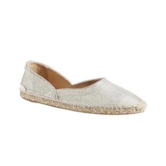 RAG & BONE Flats Espadrille Silver Shimmer Leather Slip on Shoe NEW NWOB πHPπ - Picture 2 of 16